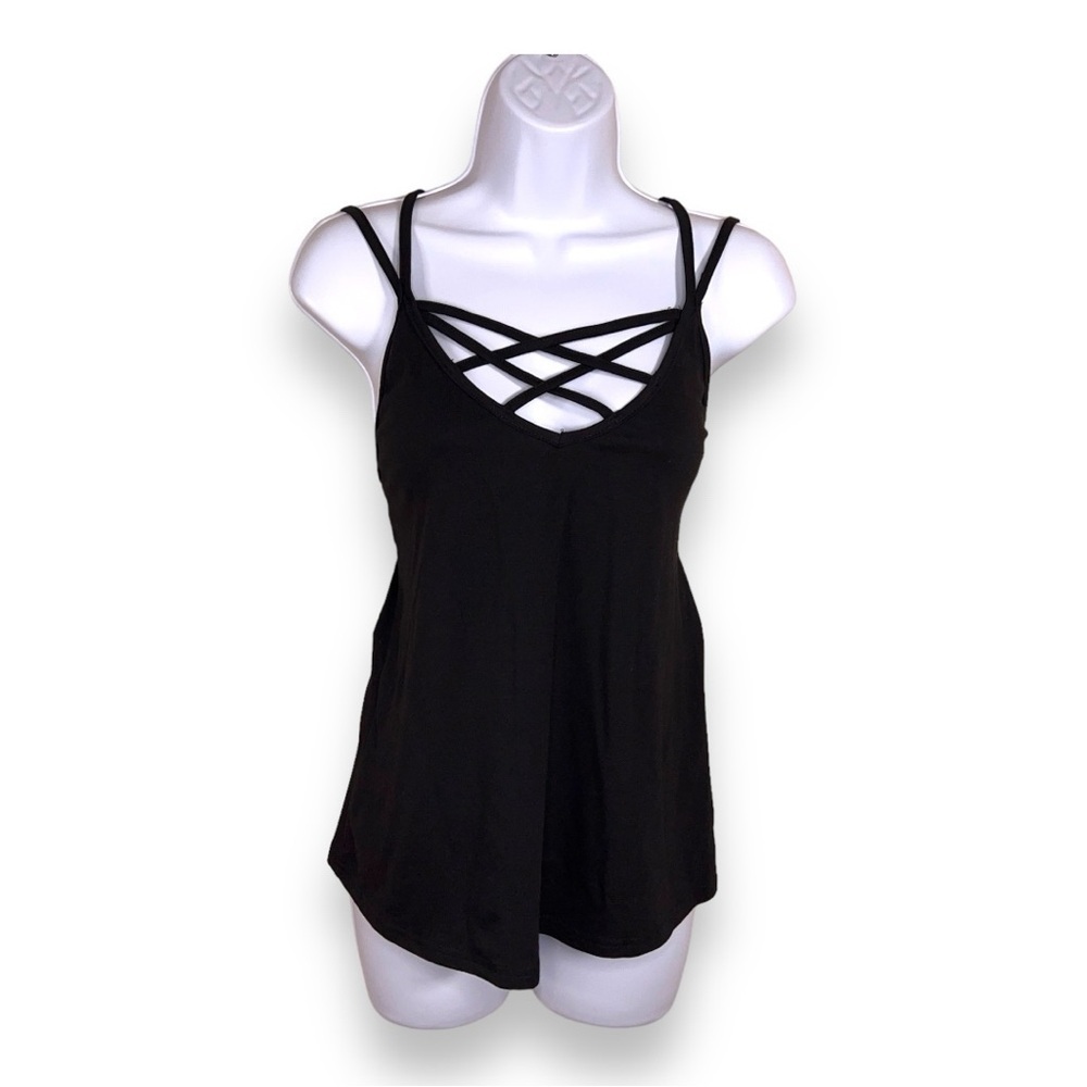 NEW LARGE JUNIORS KARA AND KATE STRAPPY TANK STRETCH GOTH STRETCH